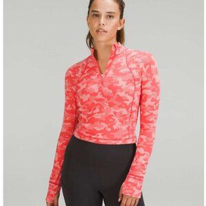 Lululemon Its‎ Rulu Run Cropped Half Zip Heritage Camo Jacquard size 4